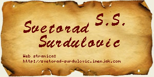 Svetorad Surdulović vizit kartica